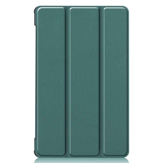 For Lenovo Tab M8 3rd Gen Custer Texture Horizontal Flip Leather Case with Three-folding Holder(Dark Green) by buy2fix