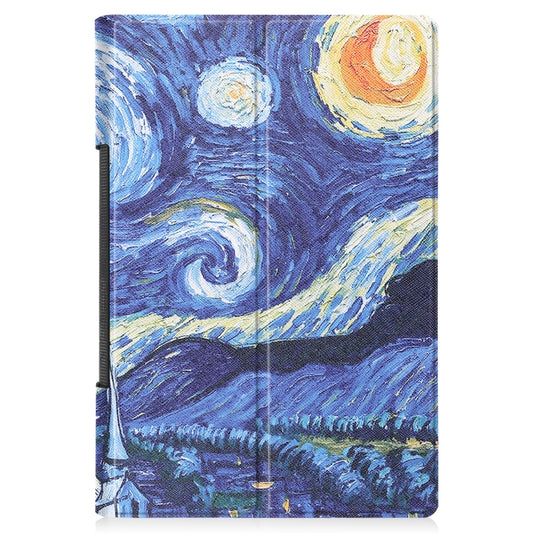 For Lenovo Yoga Tab 11 Custer Texture Coloured Drawing Pattern Horizontal Flip PU Leather Case with Holder & Sleep / Wake-up Function(Starry Sky) by buy2fix