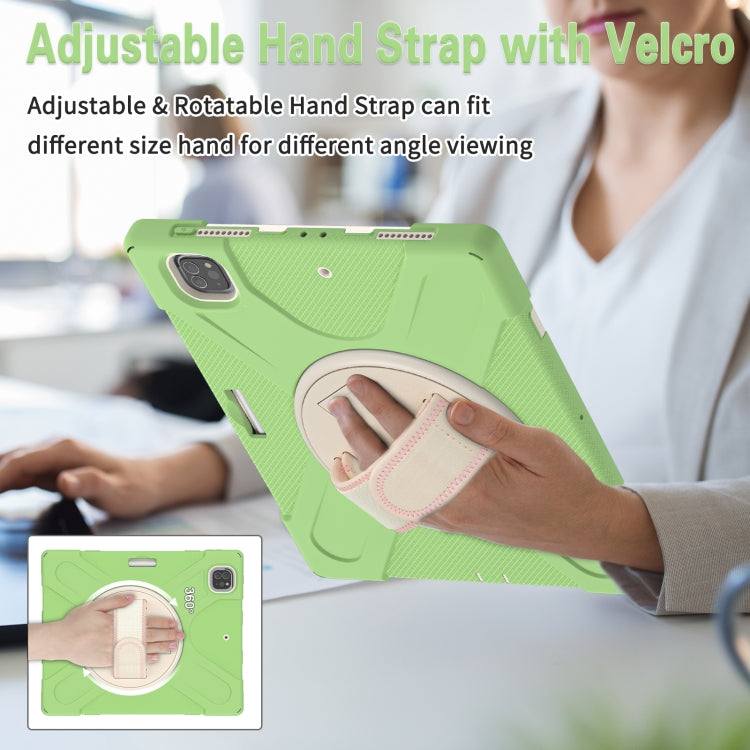 For iPad Pro 12.9 2022 / 2021/ 2020 / 2018 Silicone + PC Protective Tablet Case with Holder & Shoulder Strap(Matcha Green) - iPad Pro 12.9 (2022/2021) Cases by buy2fix | Online Shopping UK | buy2fix