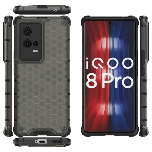 For Vivo iQOO 8 Pro Shockproof Honeycomb PC + TPU Protective Case(Black) by buy2fix