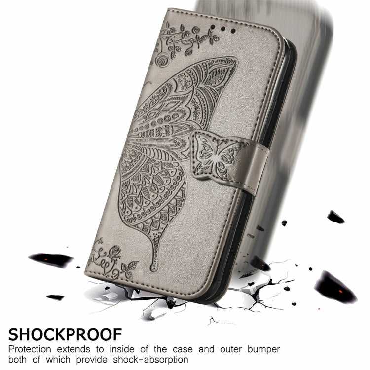 Butterfly Love Flowers Embossed Horizontal Flip Leather Case with Holder & Card Slots & Wallet & Lanyard For Motorola Edge 20 Pro(Gray) by buy2fix