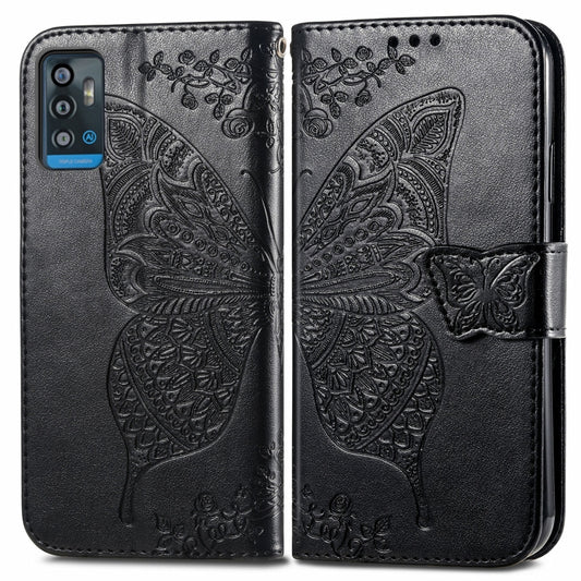 Butterfly Love Flowers Embossed Horizontal Flip Leather Case with Holder & Card Slots & Wallet & Lanyard For ZTE Blade A71(Black) by buy2fix