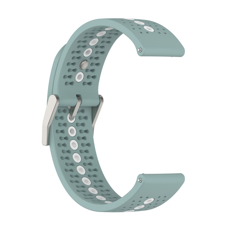 For Suunto 9 Peak Universal Colorful Hole Silicone Watch Band(Rock Cyan White) - by buy2fix | Online Shopping UK | buy2fix