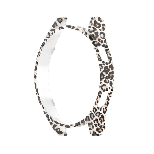 For Samsung Galaxy Watch4 40mm Half Coverage Hollowed PC Protective Case(Black Leopard Print) by buy2fix