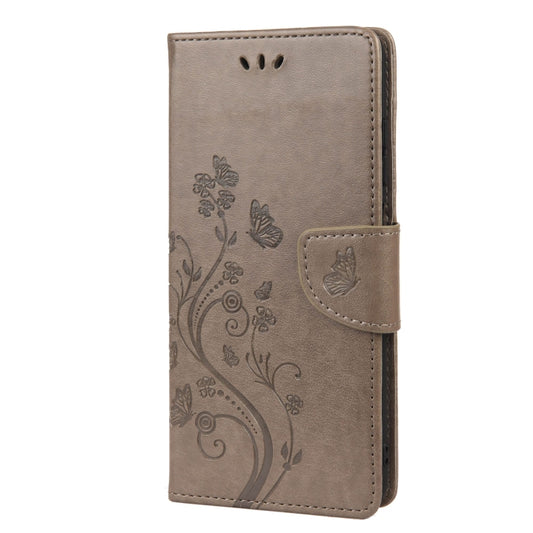 Butterfly Flower Pattern Horizontal Flip Leather Case with Holder & Card Slots & Wallet For Xiaomi Redmi 10(Grey) by buy2fix