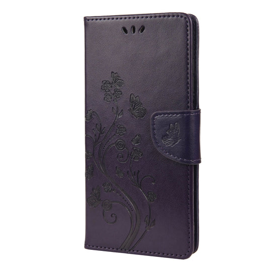Butterfly Flower Pattern Horizontal Flip Leather Case with Holder & Card Slots & Wallet For Xiaomi Redmi 10(Deep Purple) by buy2fix