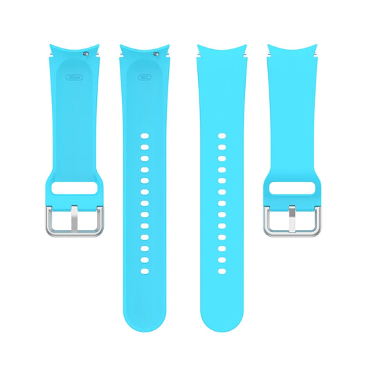 For Samung Galaxy Watch4 40mm / 44mm Silicone Silver Round Buckle Watch Band(Sky Blue) by buy2fix