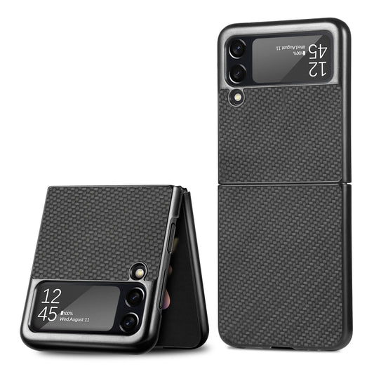 For Samsung Galaxy Z Flip3 5G Cross Pattern Slim PC Protective Case(Black) by buy2fix