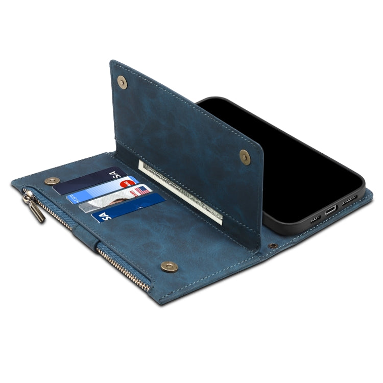 For iPhone XS Max Retro Frosted Horizontal Flip Leather Case with Holder & Card Slot & Wallet & Zipper Pocket & Lanyard(Deep Green) - More iPhone Cases by buy2fix | Online Shopping UK | buy2fix