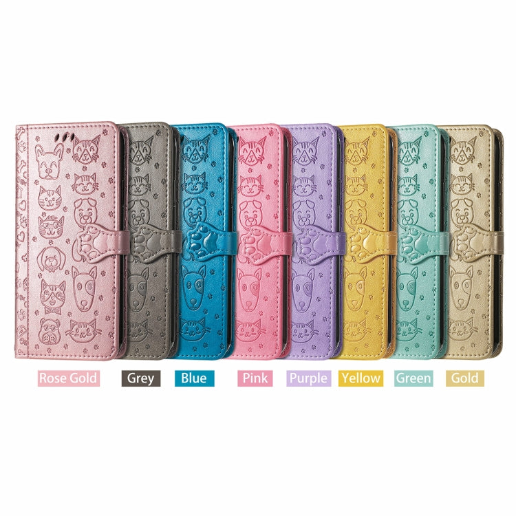 For Infinix Note 7 Lovely Cat and Dog Embossing Pattern Horizontal Flip Leather Case , with Holder & Card Slots & Wallet & Cartoon Clasp & Lanyard(Pink) by buy2fix