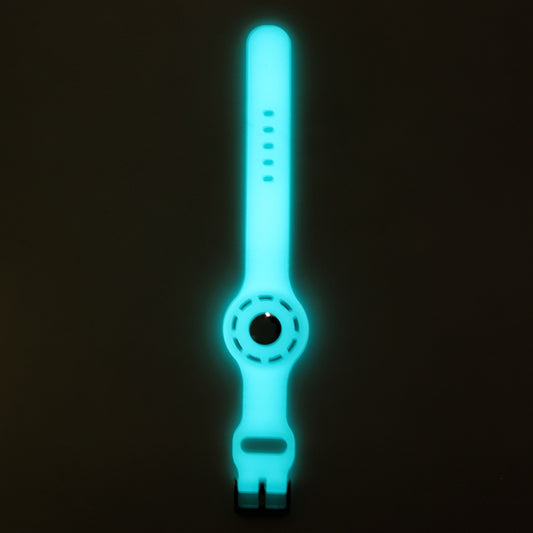 Anti-scratch Shockproof Silicone Bracelet Strap Protective Cover Case For AirTag(Blue Fluorescent) by buy2fix