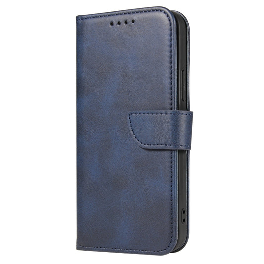 For iPhone 13 Calf Texture Buckle Horizontal Flip Leather Case with Holder & Card Slots & Wallet(Blue) by buy2fix