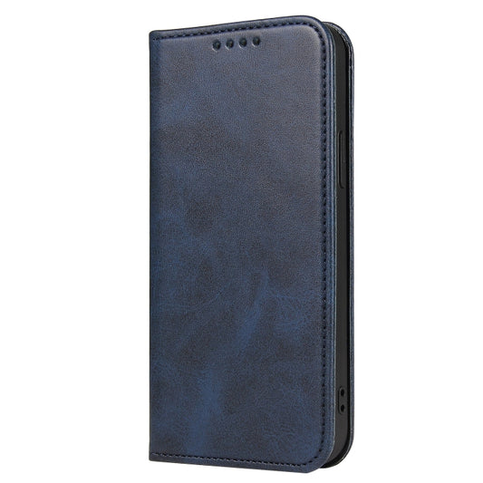 For iPhone 13 mini Calf Texture Magnetic Horizontal Flip Leather Case with Holder & Card Slots & Wallet (Blue) by buy2fix