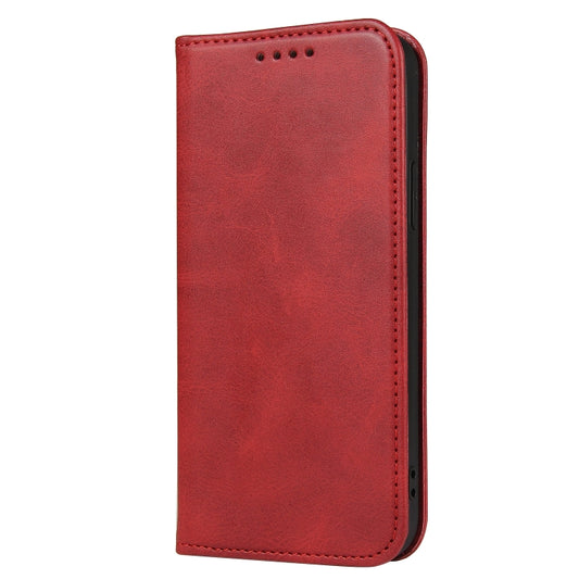 For iPhone 13 Pro Calf Texture Magnetic Horizontal Flip Leather Case with Holder & Card Slots & Wallet (Red) by buy2fix