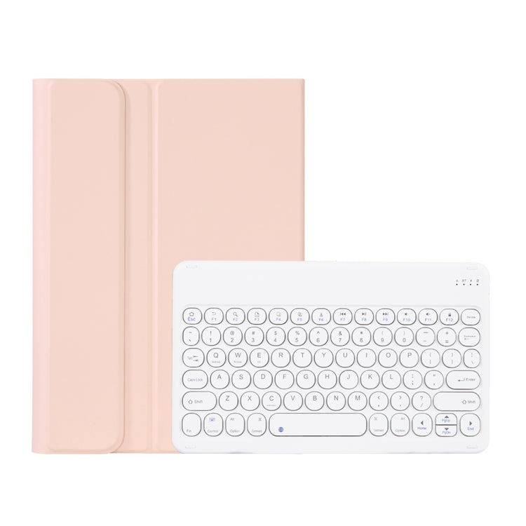 Y0N5 TPU Tablet Case Lambskin Texture Round Keycap Bluetooth Keyboard Leather Tablet Case with Holder For Xiaomi Pad 5 / 5 Pro(Pink) - Xiaomi Keyboard by buy2fix | Online Shopping UK | buy2fix