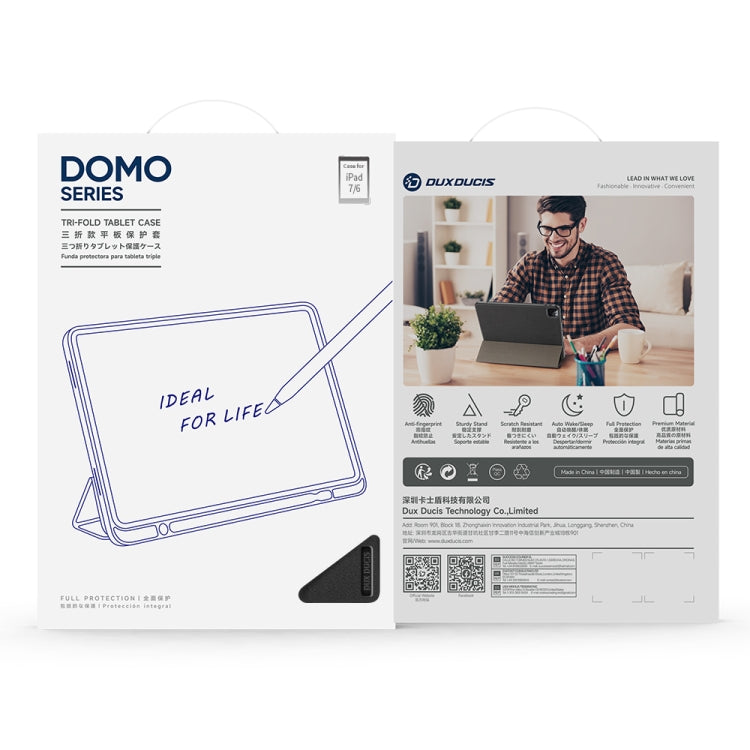 For iPad mini 7 / mini 6 DUX DUCIS Domo Series Horizontal Flip Magnetic TPU + PU Leather Tablet Case with Three-folding Holder & Pen Slot(Black) - iPad mini 6 Cases by DUX DUCIS | Online Shopping UK | buy2fix