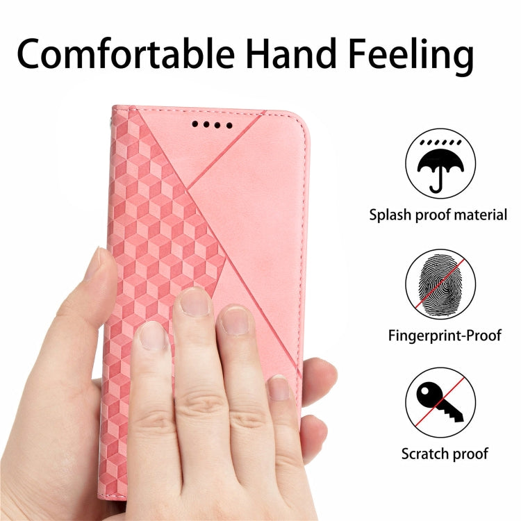 For iPhone XR Diamond Pattern Splicing Skin Feel Magnetic Horizontal Flip Leather Case with Card Slots & Holder & Wallet(Rose Gold) by buy2fix