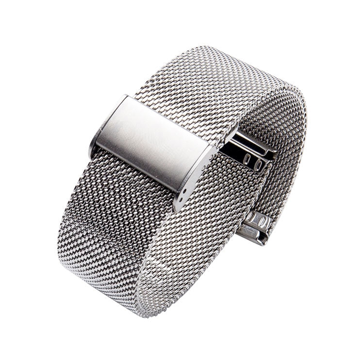 18mm 304 Stainless Steel Single Buckle Watch Band(Silver) - Watch Bands by buy2fix | Online Shopping UK | buy2fix