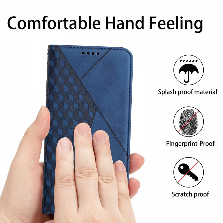 For Motorola Moto G60 /G40 Diamond Pattern Splicing Skin Feel Magnetic Horizontal Flip Leather Case with Card Slots & Holder & Wallet(Blue) by buy2fix