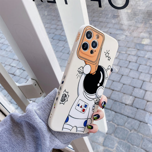For iPhone 11 Spaceman Binoculars Shockproof Protective Case (Beige) by buy2fix