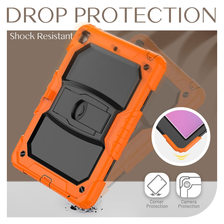 For iPad 10.2 2021 / 2020 / 2019 Shockproof Colorful Silica Gel + PC Protective Case with Holder & Shoulder Strap(Orange) - iPad 10.2 Cases by buy2fix | Online Shopping UK | buy2fix