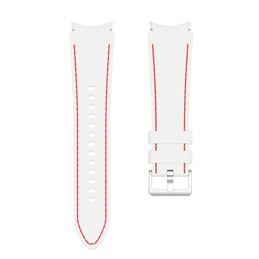 For Samsung Galaxy Watch4 / Watch4 Classic Silicone Stitching Watch Band(White Red) by buy2fix