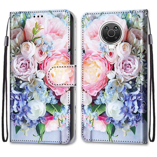 For Nokia G20 / G10 / 6.3 Coloured Drawing Cross Texture Horizontal Flip PU Leather Case with Holder & Card Slots & Wallet & Lanyard(Light Pink Bouquet) by buy2fix