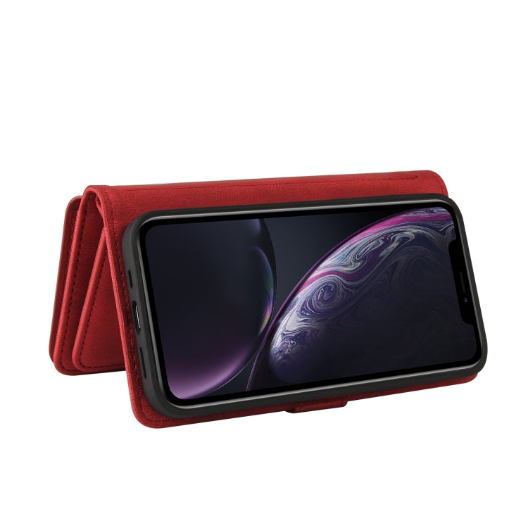 For iPhone XR Skin Feel PU + TPU Horizontal Flip Leather Case with Holder & 15 Cards Slot & Wallet & Zipper Pocket & Lanyard(Red) - More iPhone Cases by buy2fix | Online Shopping UK | buy2fix