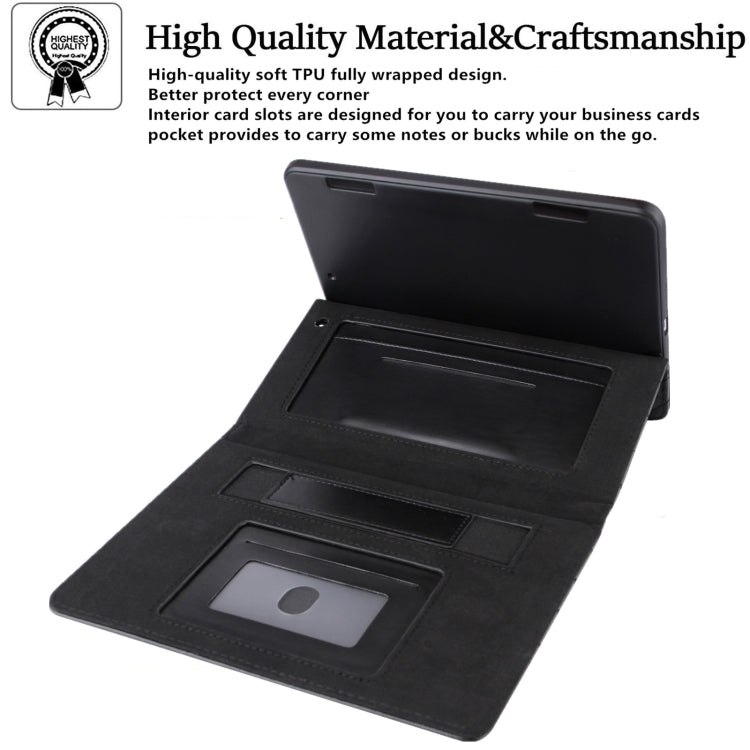 Checkered Pattern Horizontal Flip Leather Case with Holder & Card Slots & Hand Strap For iPad mini 5 / 4(Black) - iPad mini (2019) / mini 5 Cases by buy2fix | Online Shopping UK | buy2fix