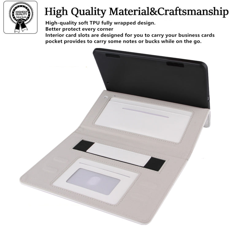 Checkered Pattern Horizontal Flip Leather Case with Holder & Card Slots & Hand Strap For iPad mini 5 / 4(White) - iPad mini (2019) / mini 5 Cases by buy2fix | Online Shopping UK | buy2fix