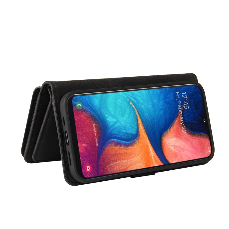 For Samsung Galaxy A20e Skin Feel PU + TPU Horizontal Flip Leather Case with Holder & 15 Cards Slot & Wallet & Zipper Pocket & Lanyard(Black) by buy2fix