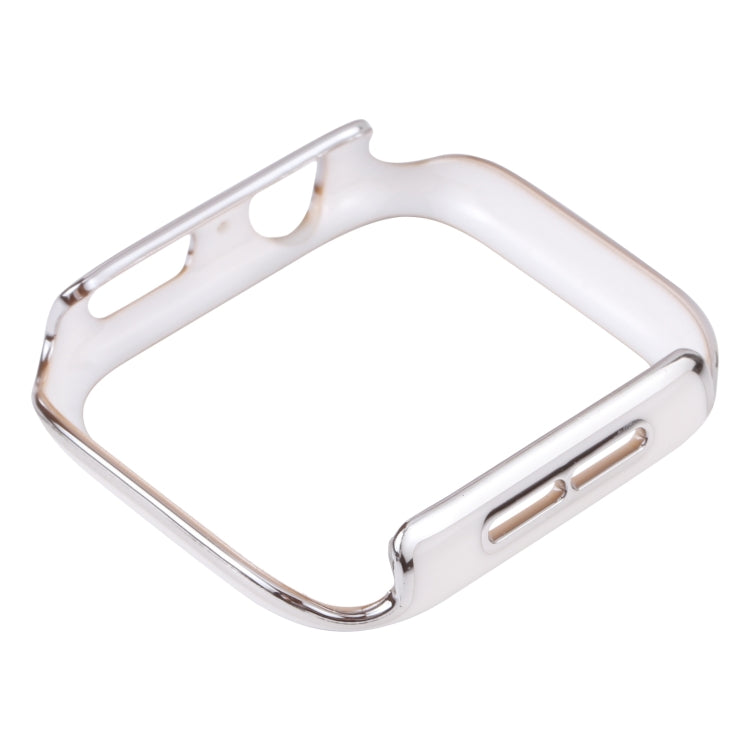 Dual-color Electroplating PC Protective Watch Case For Apple Watch Series 3 & 2 & 1 42mm(Silver Edge + White Background) by buy2fix