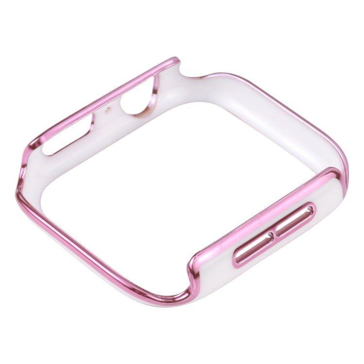 Dual-color Electroplating PC Protective Watch Case For Apple Watch Series 3 & 2 & 1 38mm(Pink Edge + White Base) by buy2fix