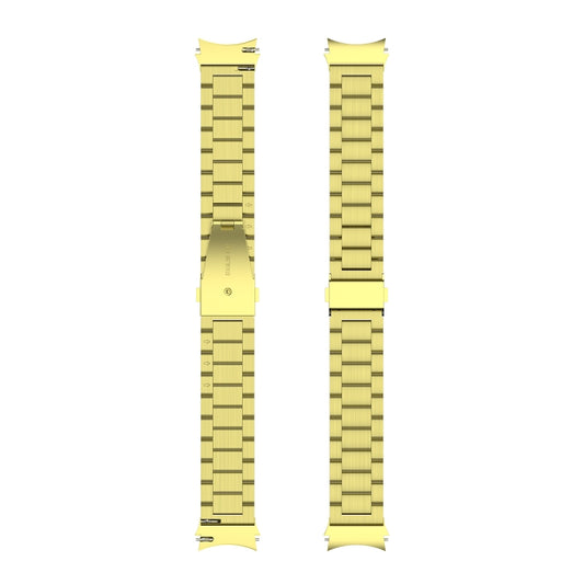 For Samsung Galaxy Watch4 / Watch4 Classic Three Strains Steel Watch Band(Gold) by buy2fix