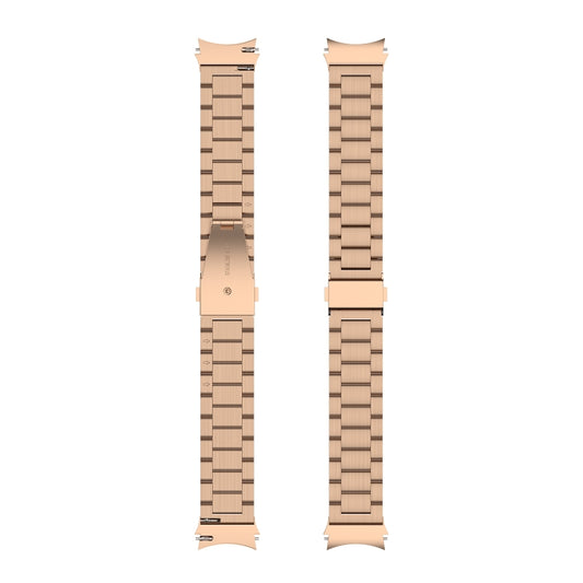 For Samsung Galaxy Watch4 / Watch4 Classic Three Strains Steel Watch Band(Rose Gold) by buy2fix