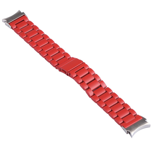 For Samsung Galaxy Watch4 / Watch4 Classic Three Strains Steel Watch Band (Red) by buy2fix