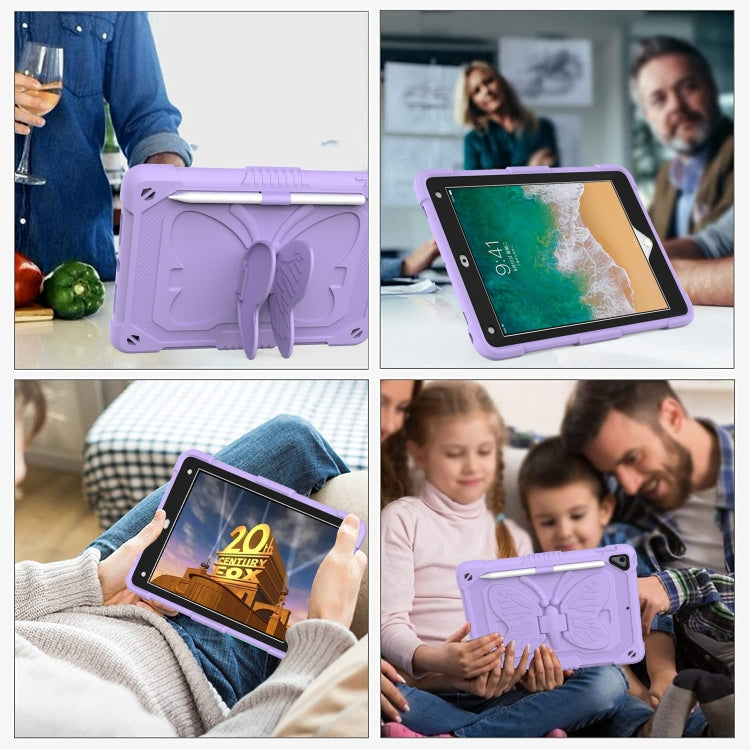 Pure Color PC + Silicone Anti-drop Protective Case with Butterfly Shape Holder & Pen Slot For iPad 9.7 2018 & 2017 / Pro 9.7 inch / Air 2 / 6(Light Purple) - iPad 9.7 (2018) & (2017) Cases by buy2fix | Online Shopping UK | buy2fix