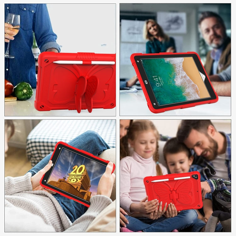 Pure Color PC + Silicone Anti-drop Protective Case with Butterfly Shape Holder & Pen Slot For iPad 9.7 2018 & 2017 / Pro 9.7 inch / Air 2 / 6(Red) - iPad 9.7 (2018) & (2017) Cases by buy2fix | Online Shopping UK | buy2fix