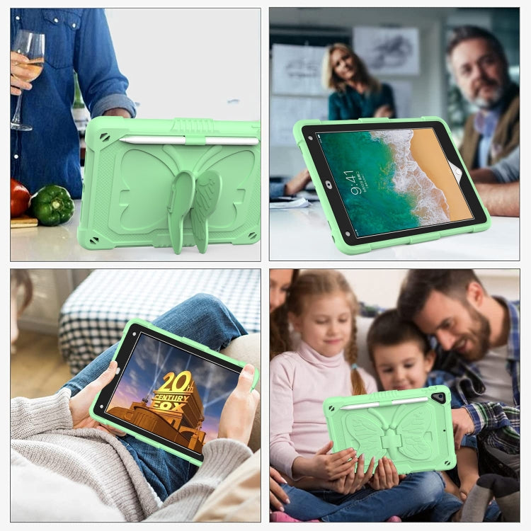 Pure Color PC + Silicone Anti-drop Protective Case with Butterfly Shape Holder & Pen Slot For iPad 9.7 2018 & 2017 / Pro 9.7 inch / Air 2 / 6(Fresh Green) - iPad 9.7 (2018) & (2017) Cases by buy2fix | Online Shopping UK | buy2fix