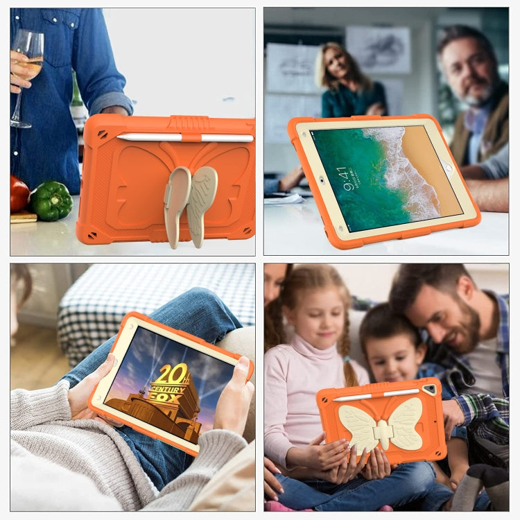 Pure Color PC + Silicone Anti-drop Protective Case with Butterfly Shape Holder & Pen Slot For iPad 9.7 2018 & 2017 / Pro 9.7 inch / Air 2 / 6(Kumquat) - iPad 9.7 (2018) & (2017) Cases by buy2fix | Online Shopping UK | buy2fix