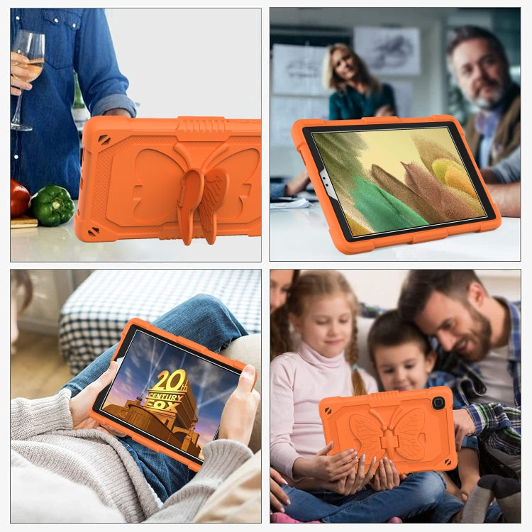 Pure Color PC + Silicone Anti-drop Protective Case with Butterfly Shape Holder & Pen Slot For Samsung Galaxy Tab A7 Lite 8.7 SM-T220 / SM-T225(Kumquat) - Tab A7 Lite T220 / T225 by buy2fix | Online Shopping UK | buy2fix