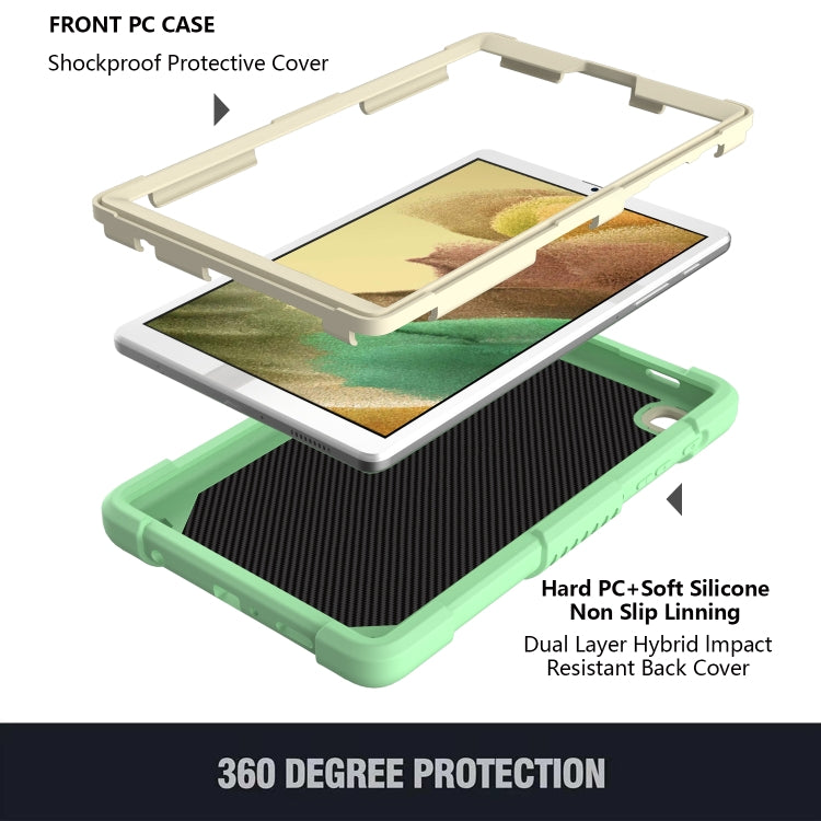 Beige PC + Silicone Anti-drop Protective Case with Butterfly Shape Holder & Pen Slot For Samsung Galaxy Tab A7 Lite 8.7 SM-T220 / SM-T225(Beige + Fresh Green) - Tab A7 Lite T220 / T225 by buy2fix | Online Shopping UK | buy2fix