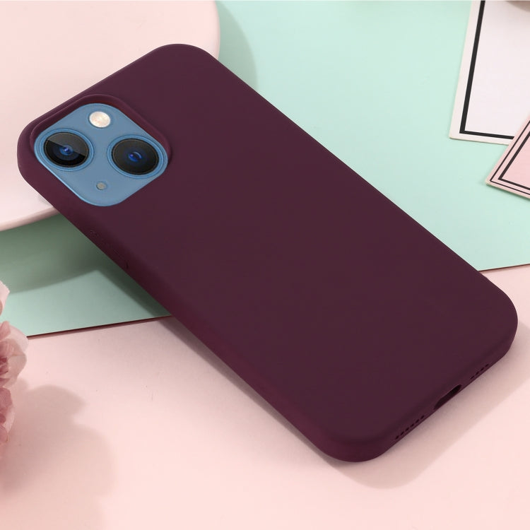 For iPhone 13 mini Shockproof Silicone Magnetic Magsafe Case (Plum Color) by buy2fix