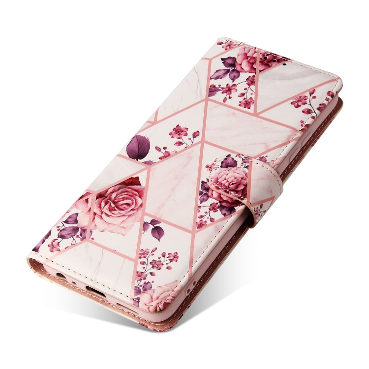 For Samsung Galaxy A22 5G Marble Bronzing Stitching Horizontal Flip PU Leather Case with Holder & Card Slots & Wallet & Photo Frame(Rose Gold) by buy2fix