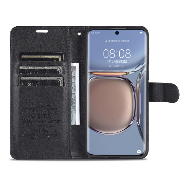 For Huawei P50 Pro AZNS Sheepskin Texture Horizontal Flip Leather Case with Holder & Card Slots & Wallet(Black) by AZNS