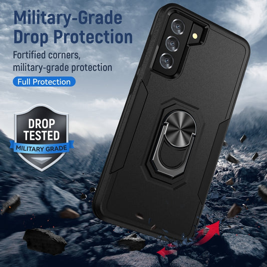 For Samsung Galay S21 5G Pioneer Armor Heavy Duty PC + TPU Shockproof Case with Holder(Black) by buy2fix