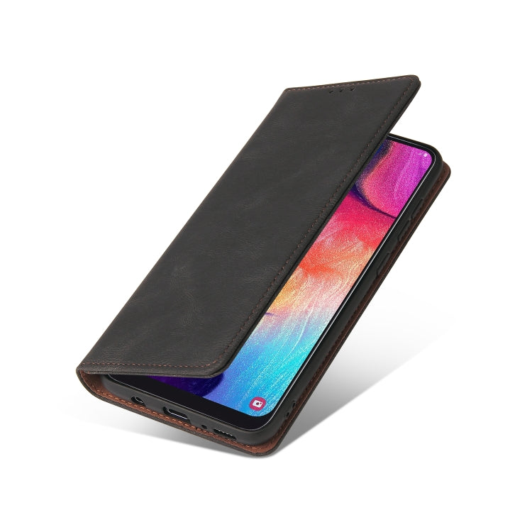 For Samsung Galaxy A50 Simple Suction Closure Horizontal Flip Leather Case with Holder & Card Slot & Wallet(Black) by buy2fix