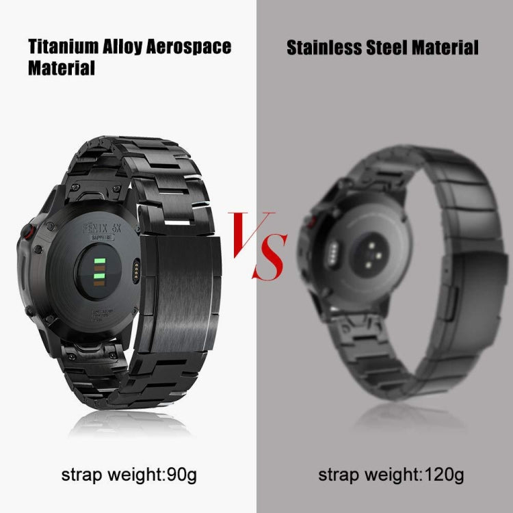 For Garmin Fenix 6X 26mm Titanium Alloy Quick Release Watch Band(Silver) by buy2fix