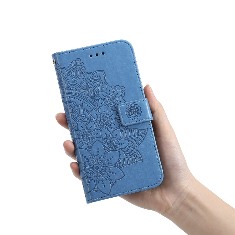 For OPPO Realme GT Master / Realme Q3 Pro 7-petal Flowers Embossing Pattern Horizontal Flip PU Leather Case with Holder & Card Slots & Wallet & Photo Frame(Blue) by buy2fix