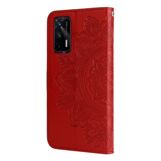 For OPPO Realme GT Master / Realme Q3 Pro 7-petal Flowers Embossing Pattern Horizontal Flip PU Leather Case with Holder & Card Slots & Wallet & Photo Frame(Red) by buy2fix